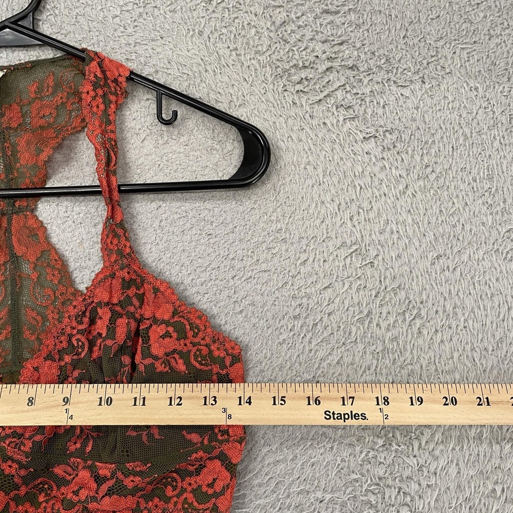Free People Intimately Bralette Womens L Wild Roses Lace Racerback Sheer Floral - Picture 5 of 11